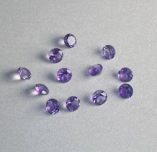 Natural Amethyst Lot — 34 Pieces, 0.18–0.25 ct each, Brazil, Round Brilliant