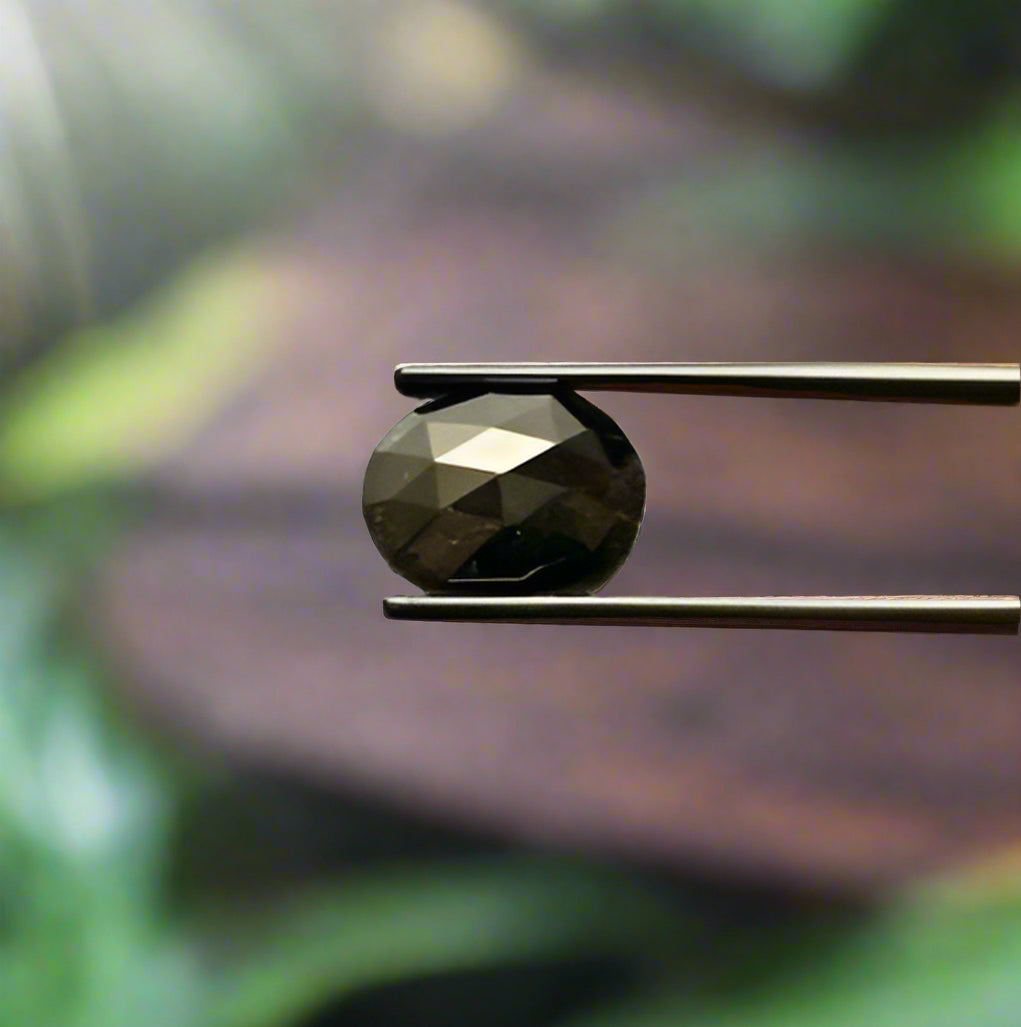 Very Pretty Rose Cut Black Spinel Cabochon