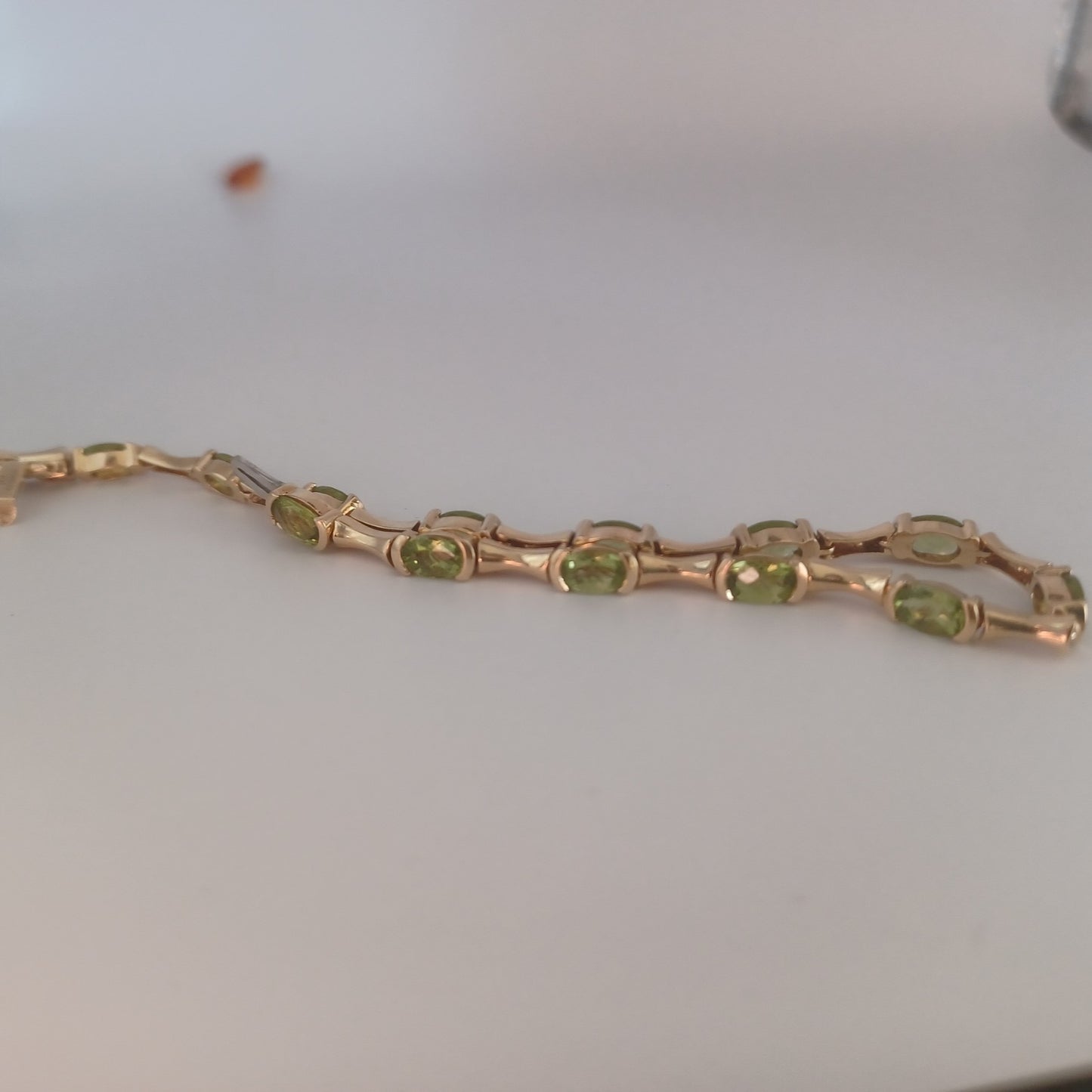 Fine Cut & Color! Peridot 14kt Gold Bracelet
